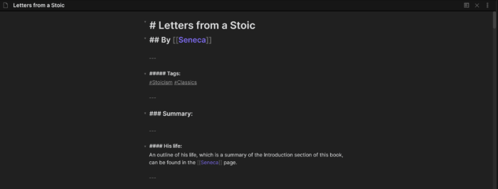 Letters from a Stoic Note